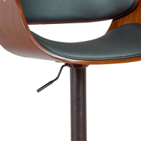 Barstoel Burrow Walnoot lift - Zwart kunstlederen kussen - Stijl Scandinavisch