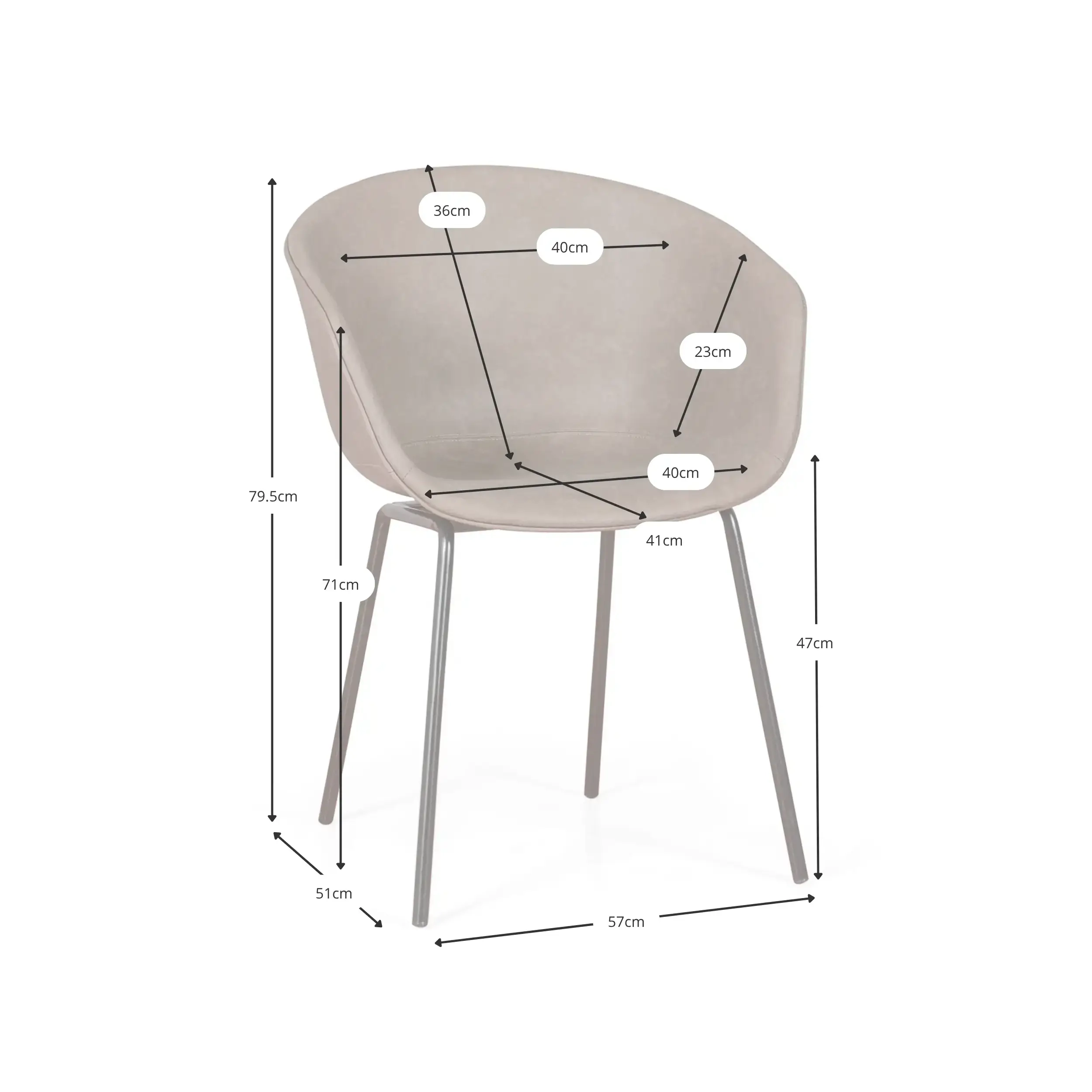 Denver Leatherette Beklede Stoel - Industrieel Ontwerp en Comfort