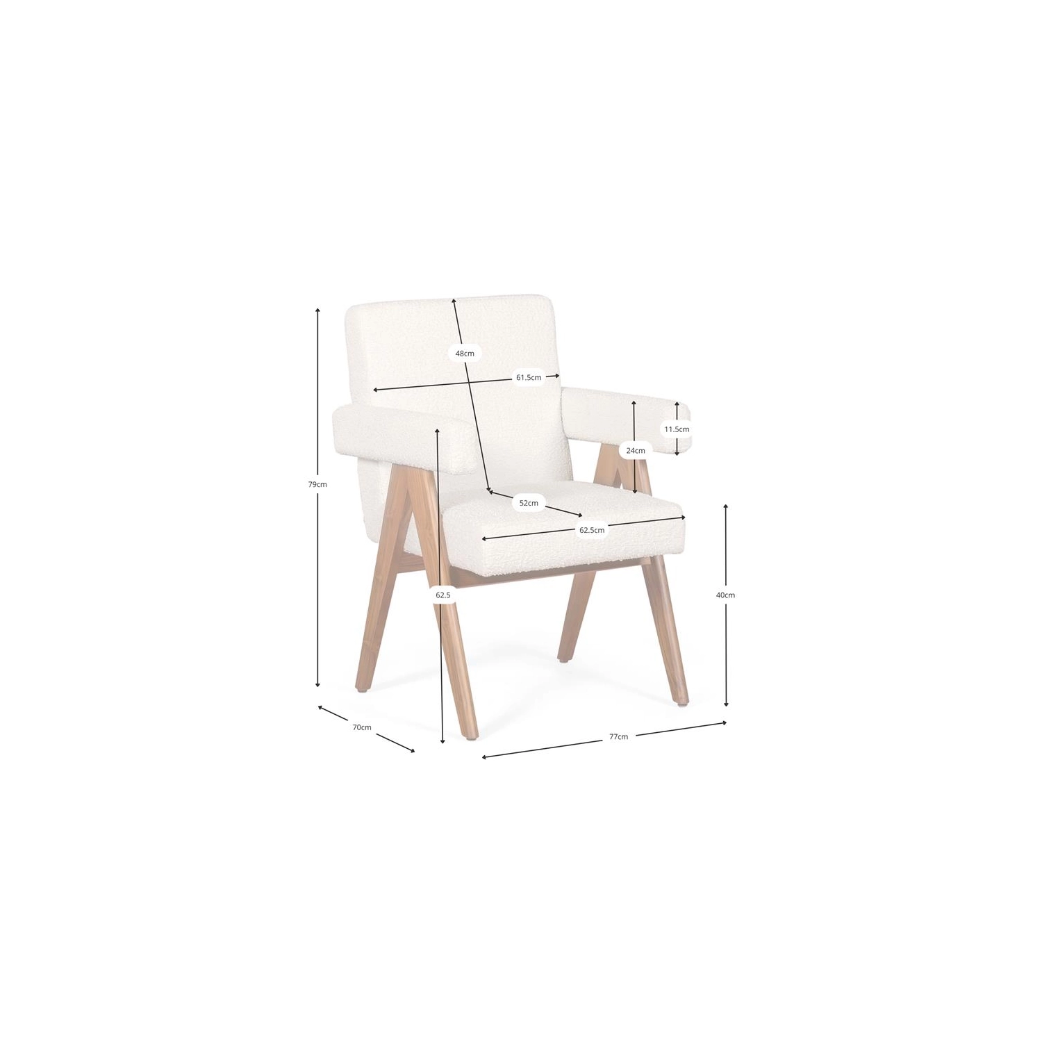 Sedia Compass - Design vintage e retrò in legno di teak - Mobilie Design