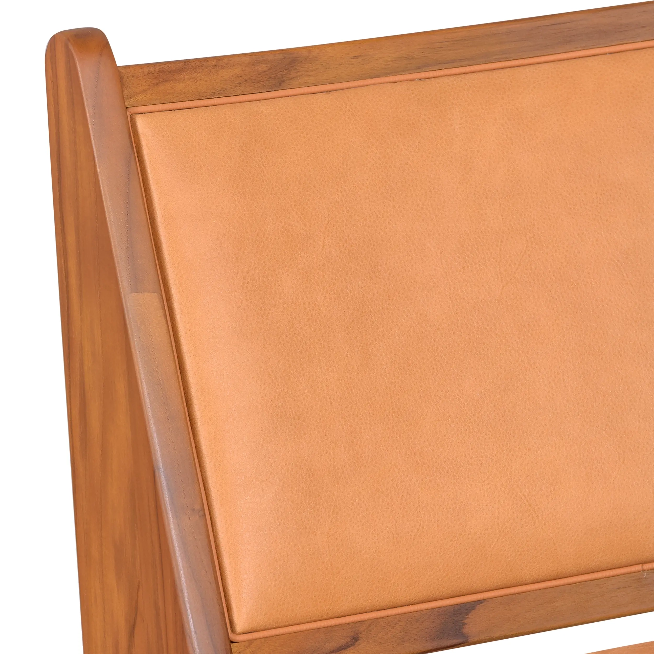 Lounge fauteuil Compass bekleed in hout en leder - Geen probleem Mobelarium