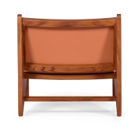 Sillón Lounge Compass tapizado en madera y piel - Mueble Design