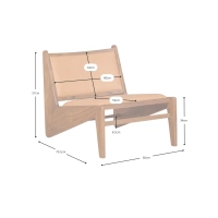 Lounge fauteuil Compass bekleed in hout en leder - Geen probleem Mobelarium