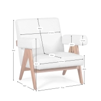 Sillón lounge Confort Compass en madera y boucle - Mueble Design