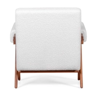 Confort Lounge Sessel Compass aus Holz und Boucle - Mobelarium