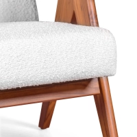 Cadeirão Confort lounge Compass em madeira e boucle - Mueble Design