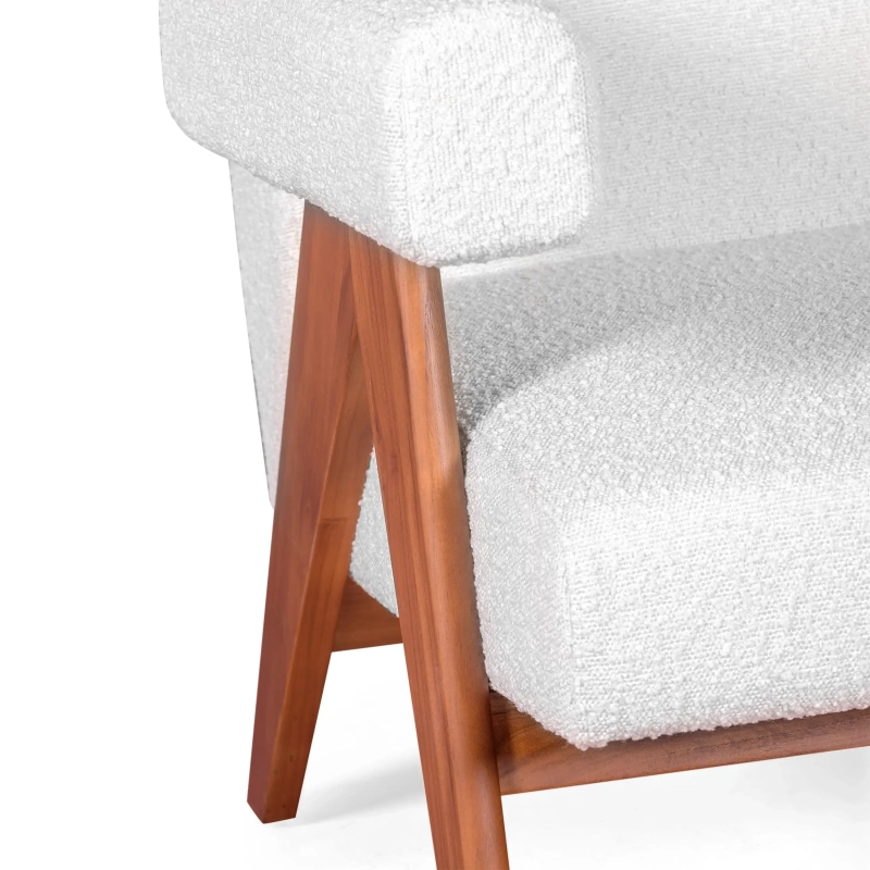 Fauteuil lounge Confort Compass en bois et boucle - Meubles Concept