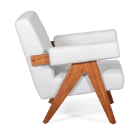 Sillón lounge Confort Compass en madera y boucle - Mueble Design