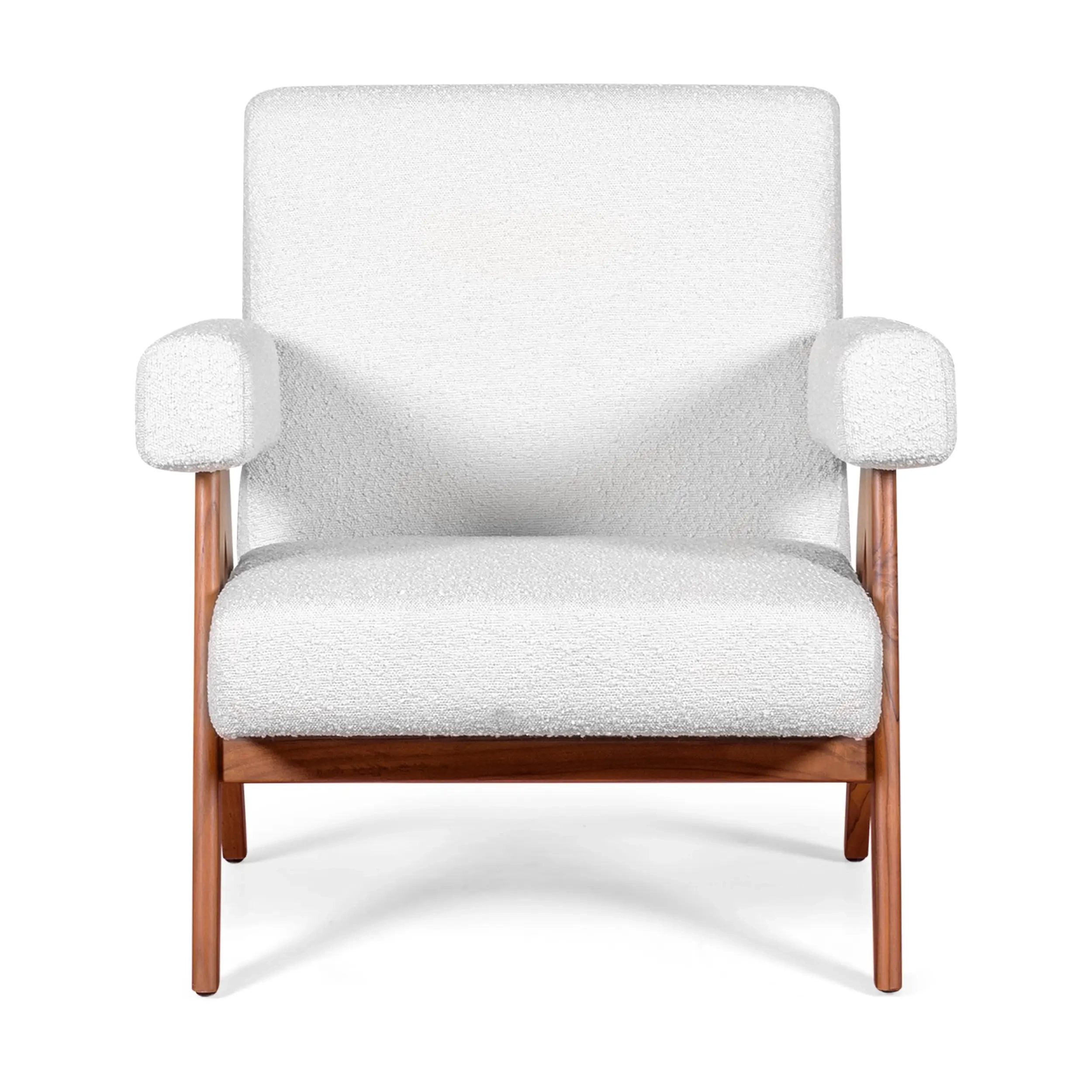 Confort lounge fauteuil Compass in hout en boucle - Icon Möbel