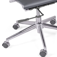 Task office chair with low backrest | Modern design in leatherette and chrome-plated steel