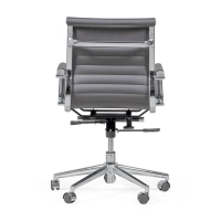 Pracovní kancelářská židle s nízkým opěradlem | Moderní design v imitaci kůže a chromované oceli