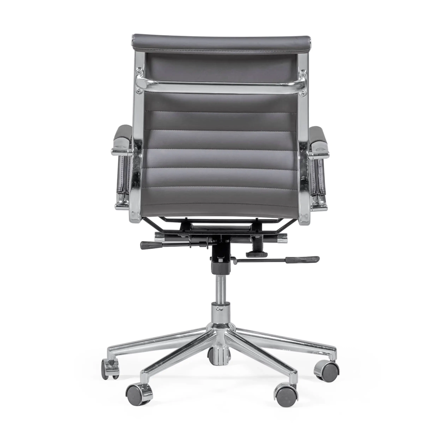 Silla de oficina Task respaldo bajo | Diseño moderno en polipiel y acero cromado