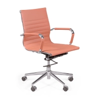 Chaise de bureau avec dossier bas | Design moderne en simili cuir et acier chromé