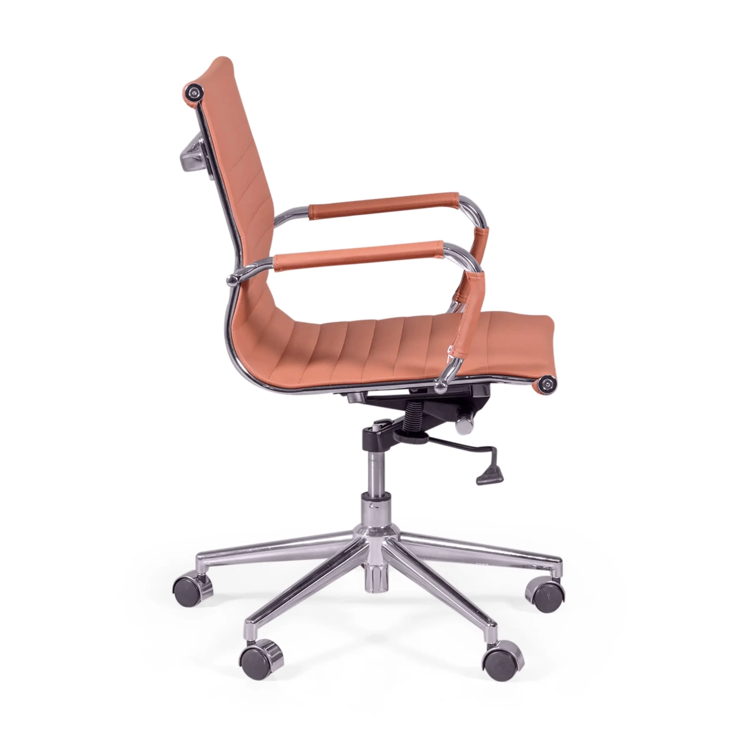 Silla de oficina Task respaldo bajo | Diseño moderno en polipiel y acero cromado