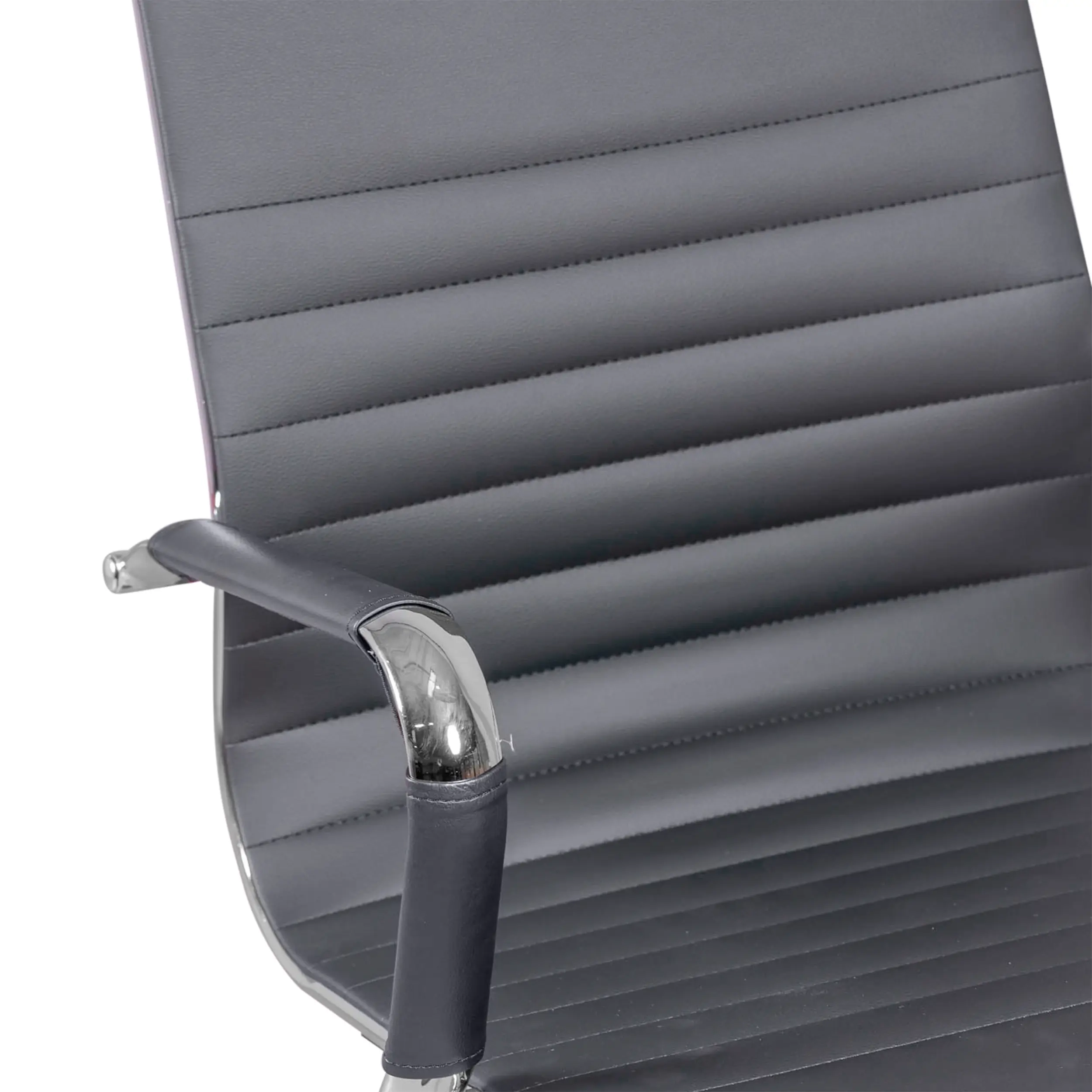 Krzesło biurowe z wysokim oparciem | Ergonomia i nowoczesny design z imitacji skóry