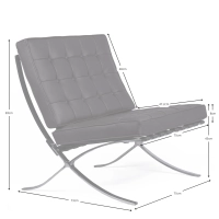 Barcelona Inspiration stoel in kunstleer - Moderne fauteuils - Mobelarium