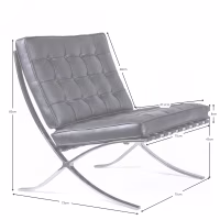 Inspiratie Barcelona Chair in Italiaans leer - High-end fauteuil - Designmeubels