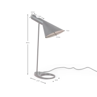 Lampa stołowa Jhon | Stalowy design inspirowany Arne Jacobsenem