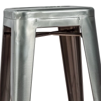 Tamborete industrial Bistro 76 cm | Aço brilhante empilhável