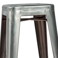 Barstoel industrieel Bistro 76 cm | blank staal stapelbaar