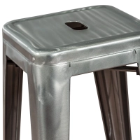 Jakkara teollinen Bistro 76 cm | Kirkas teräs pinottava