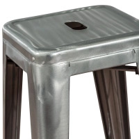 Tabouret industriel Bistro 76 cm | Acier brillant empilable