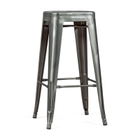 Stolička průmyslový Bistro 76 cm | Světlá ocel stohovatelná