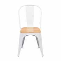 Stapelbare stoel Bistro | Mat staal en massief hout, industriële stijl