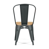 Stapelbar stol Bistro | Matt stål och massivt trä, industriell stil