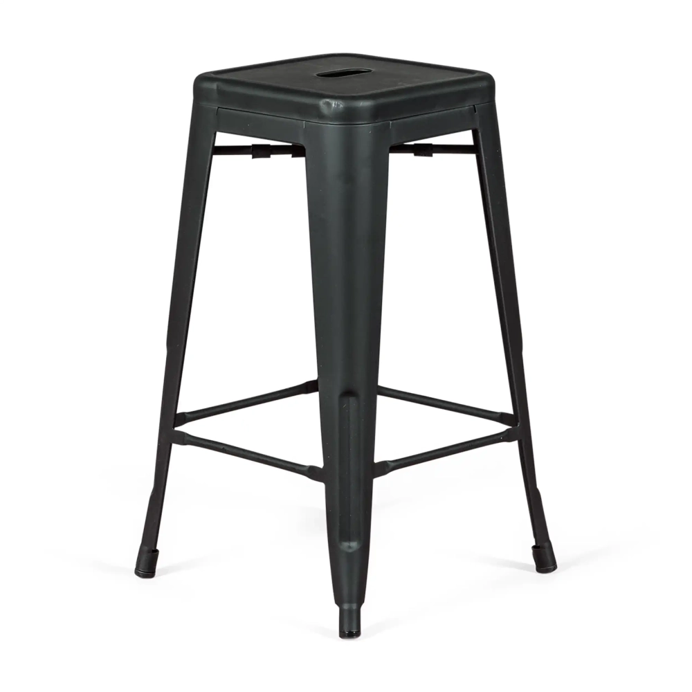 Hocker industriell Bistro 66 cm | Stahl stapelbar glänzend oder matt