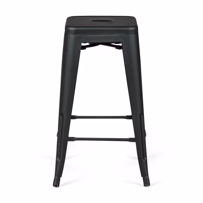 Tabouret industriel Bistro 66 cm | Acier empilable brillant ou mat