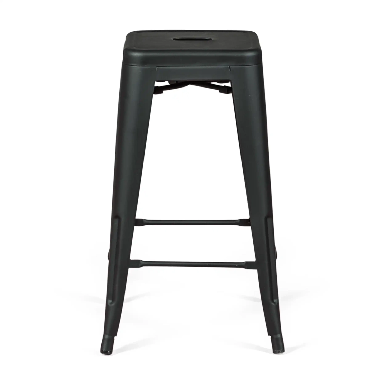 Taburete industrial Bistro 66 cm | Acero apilable brillante o mate