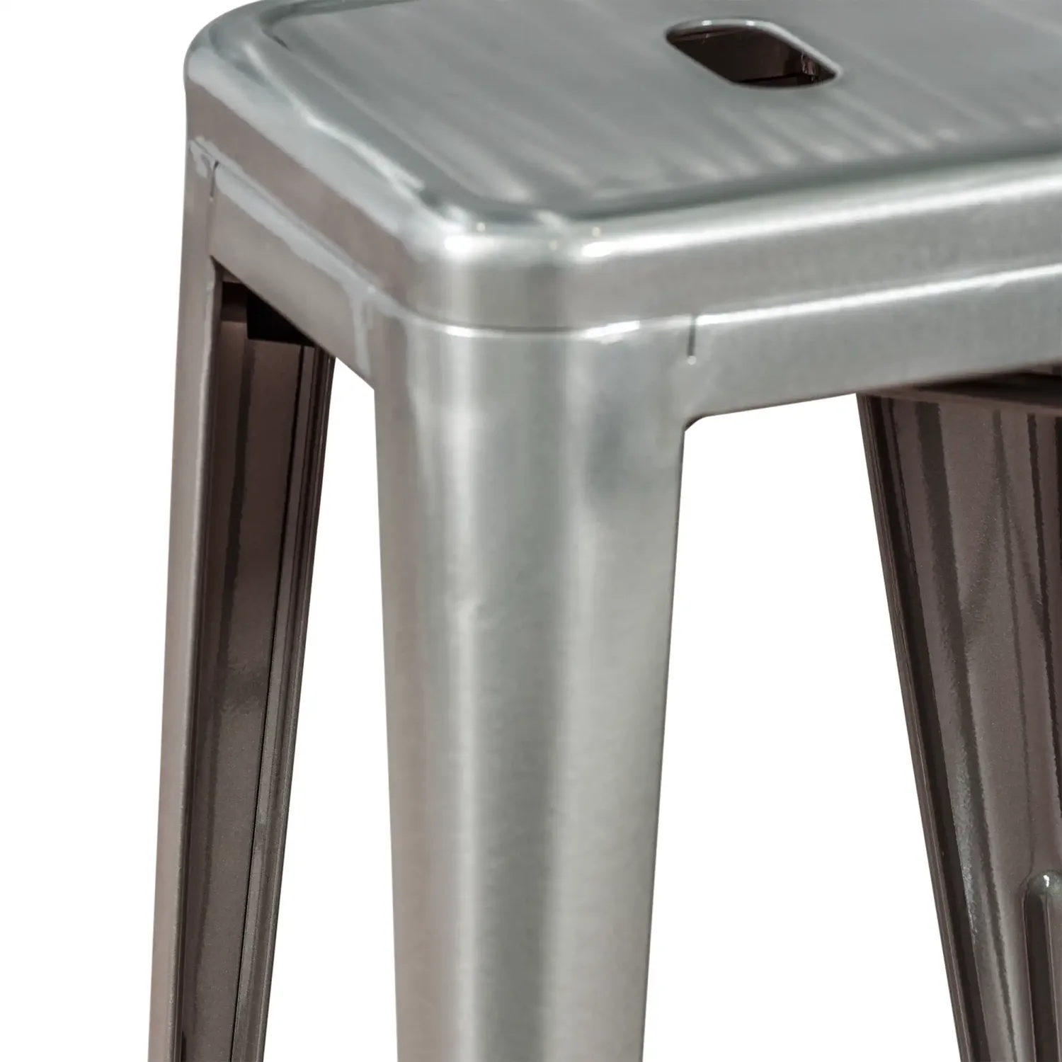 Barstoel industrieel Bistro 66 cm | staal stapelbaar glanzend of mat