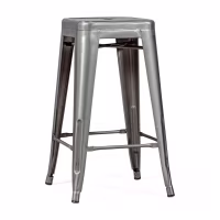 Barstoel industrieel Bistro 66 cm | staal stapelbaar glanzend of mat