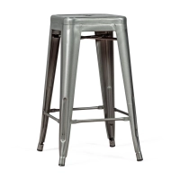 Hocker industriell Bistro 66 cm | Stahl stapelbar glänzend oder matt