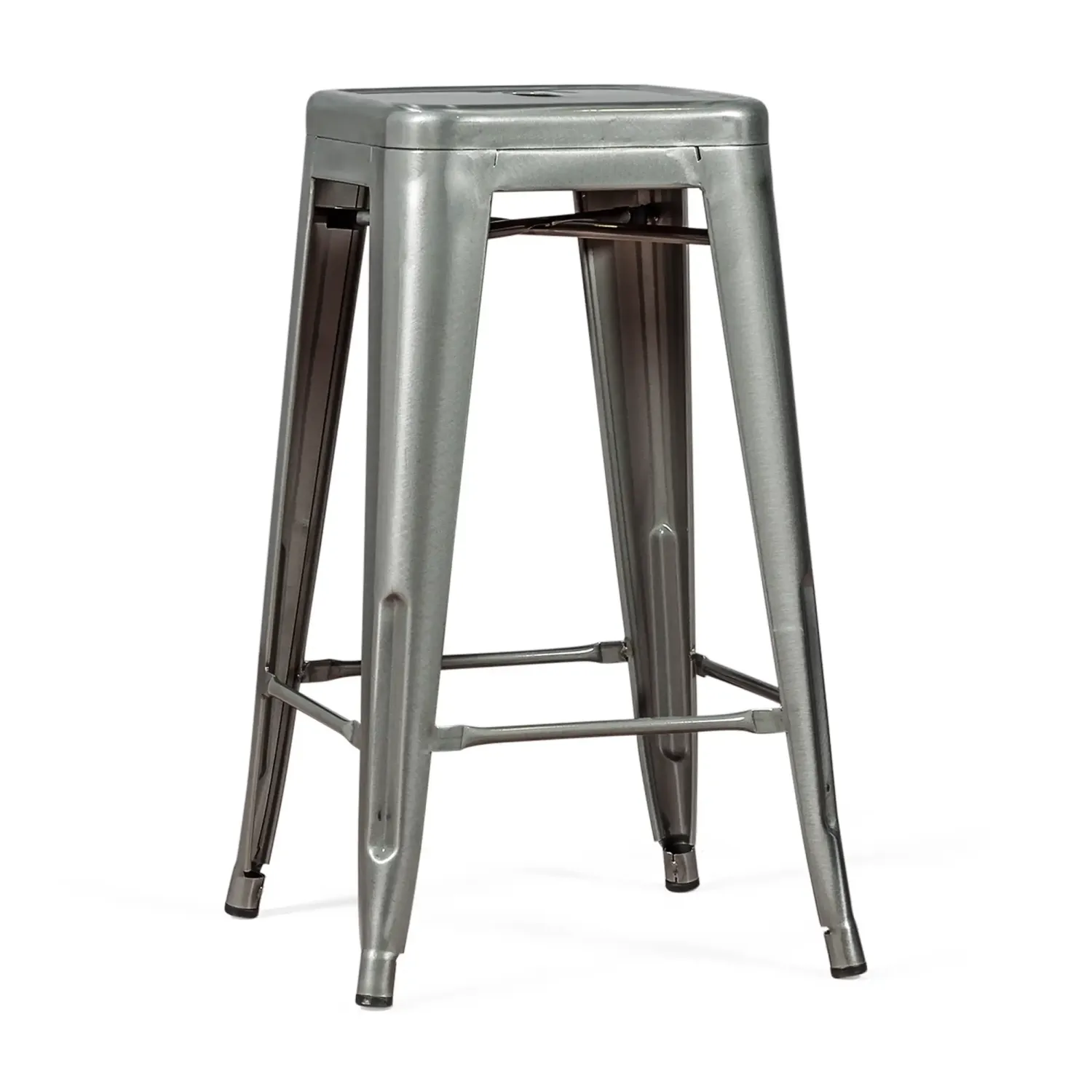 Barstoel industrieel Bistro 66 cm | staal stapelbaar glanzend of mat