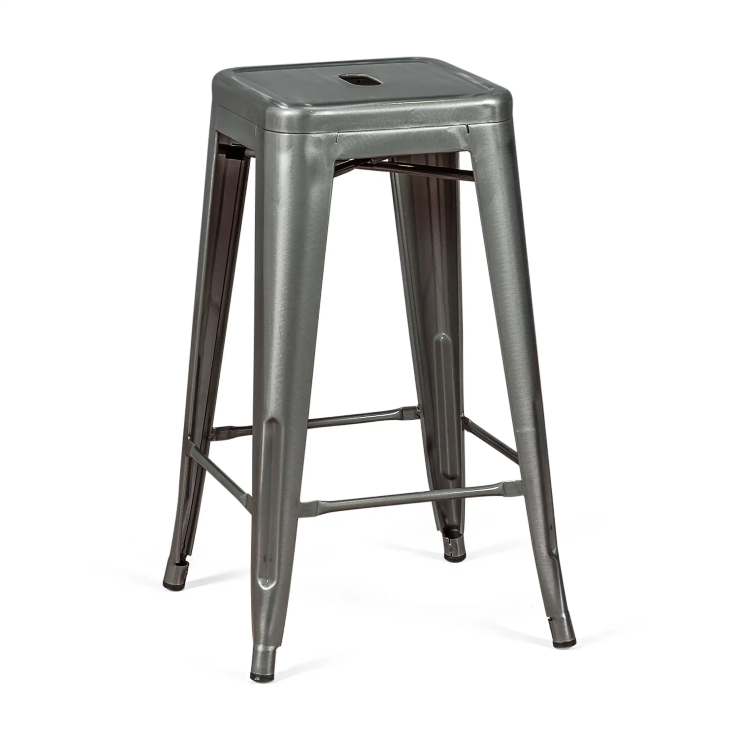 Hocker industriell Bistro 66 cm | Stahl stapelbar glänzend oder matt