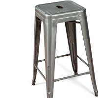 Hocker industriell Bistro 66 cm | Stahl stapelbar glänzend oder matt
