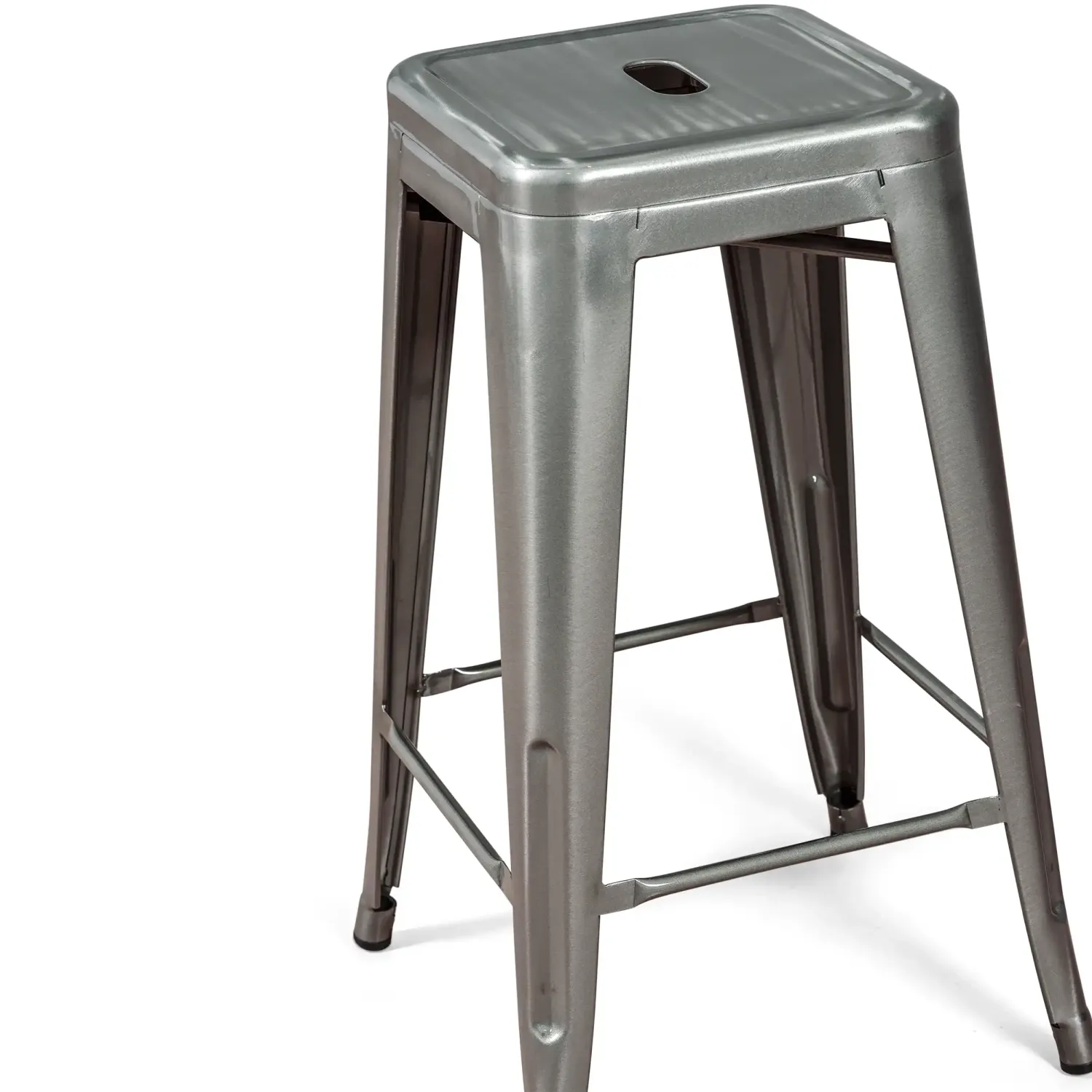 Barstoel industrieel Bistro 66 cm | staal stapelbaar glanzend of mat
