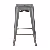 Barstoel industrieel Bistro 66 cm | staal stapelbaar glanzend of mat