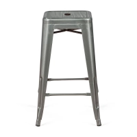 Hocker industriell Bistro 66 cm | Stahl stapelbar glänzend oder matt