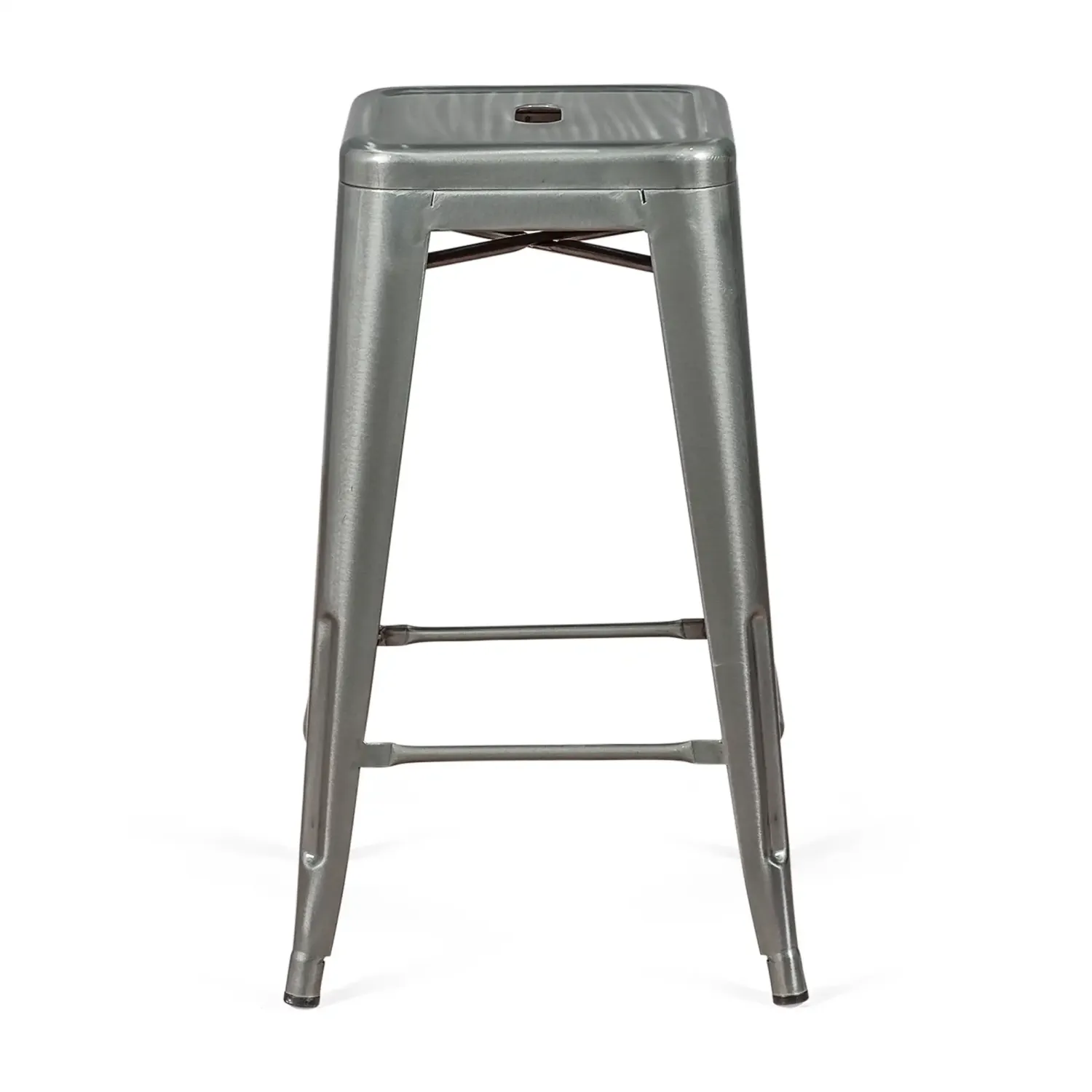 Barstoel industrieel Bistro 66 cm | staal stapelbaar glanzend of mat