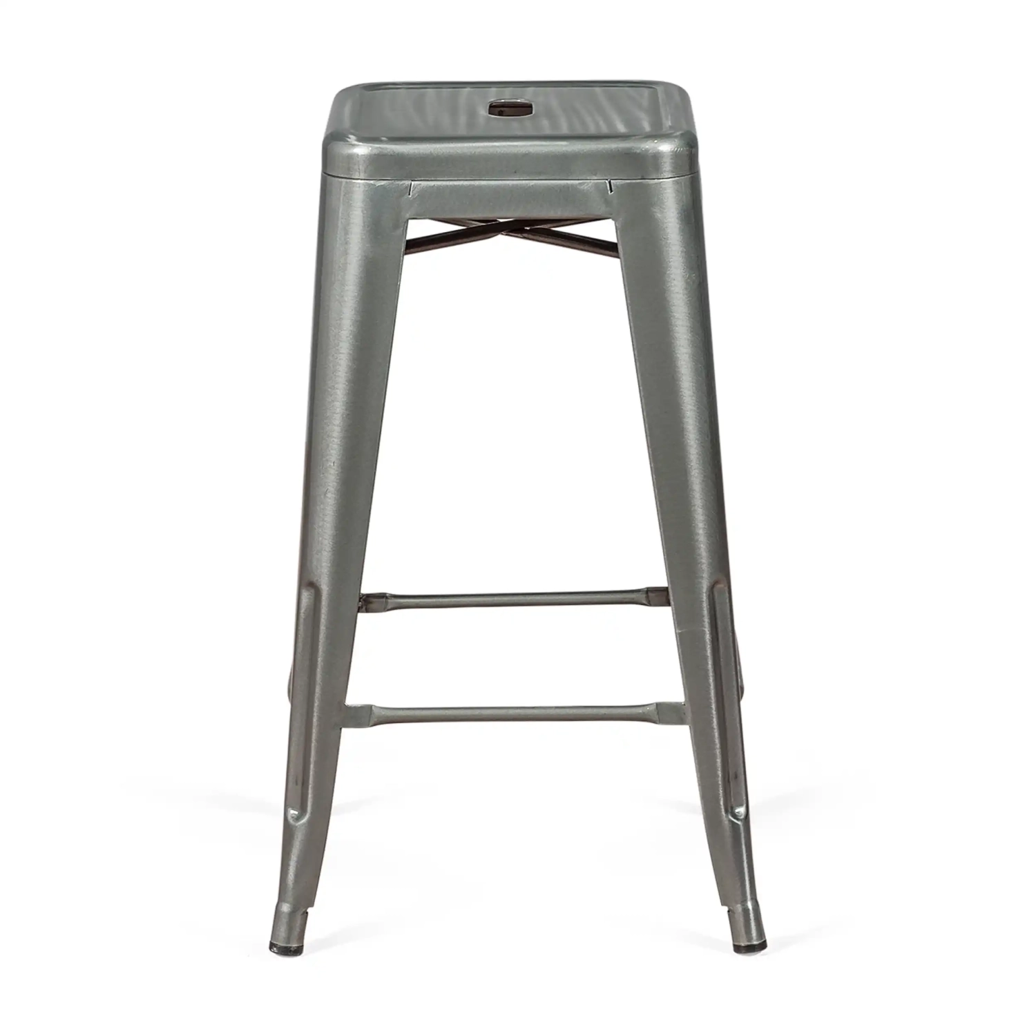 Hocker industriell Bistro 66 cm | Stahl stapelbar glänzend oder matt