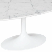 Ovaler Tisch Tulip 199 cm Carrara Marmor | Saarinen Design für luxuriöse Speisesäle