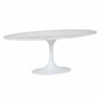 Table ovale Tulip 199 cm Marbre Carrara | Saarinen Design pour salles à manger de luxe