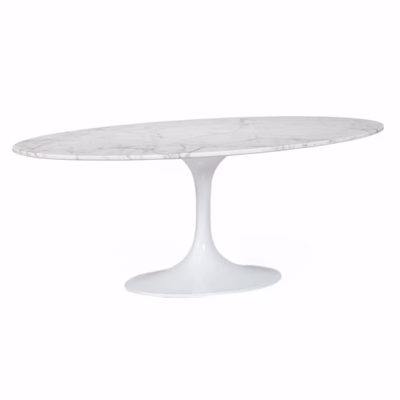 Oválný stůl Tulip 199 cm Carrara Marble | Saarinen Design pro luxusní jídelny