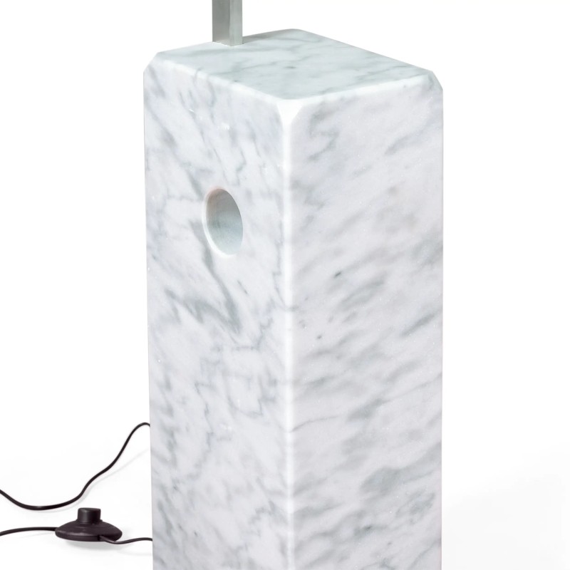 Lustre Manhattan en acier et marbre de Carrare | Luminaire design moderne