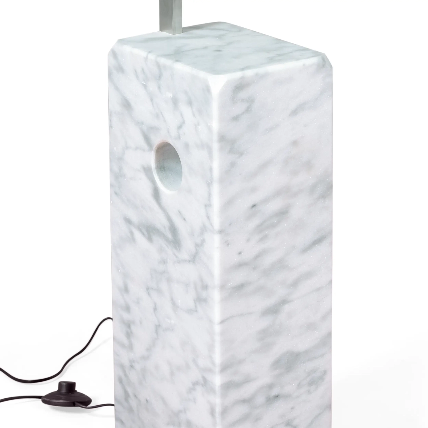 Lustre Manhattan en acier et marbre de Carrare | Luminaire design moderne