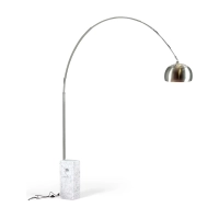 Lámpara Manhattan de acero y mármol Carrara | Iluminación de diseño moderno