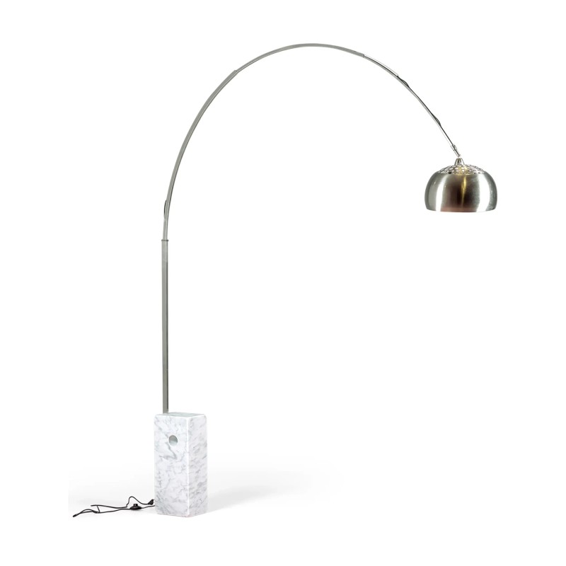 Lámpara Manhattan de acero y mármol Carrara | Iluminación de diseño moderno