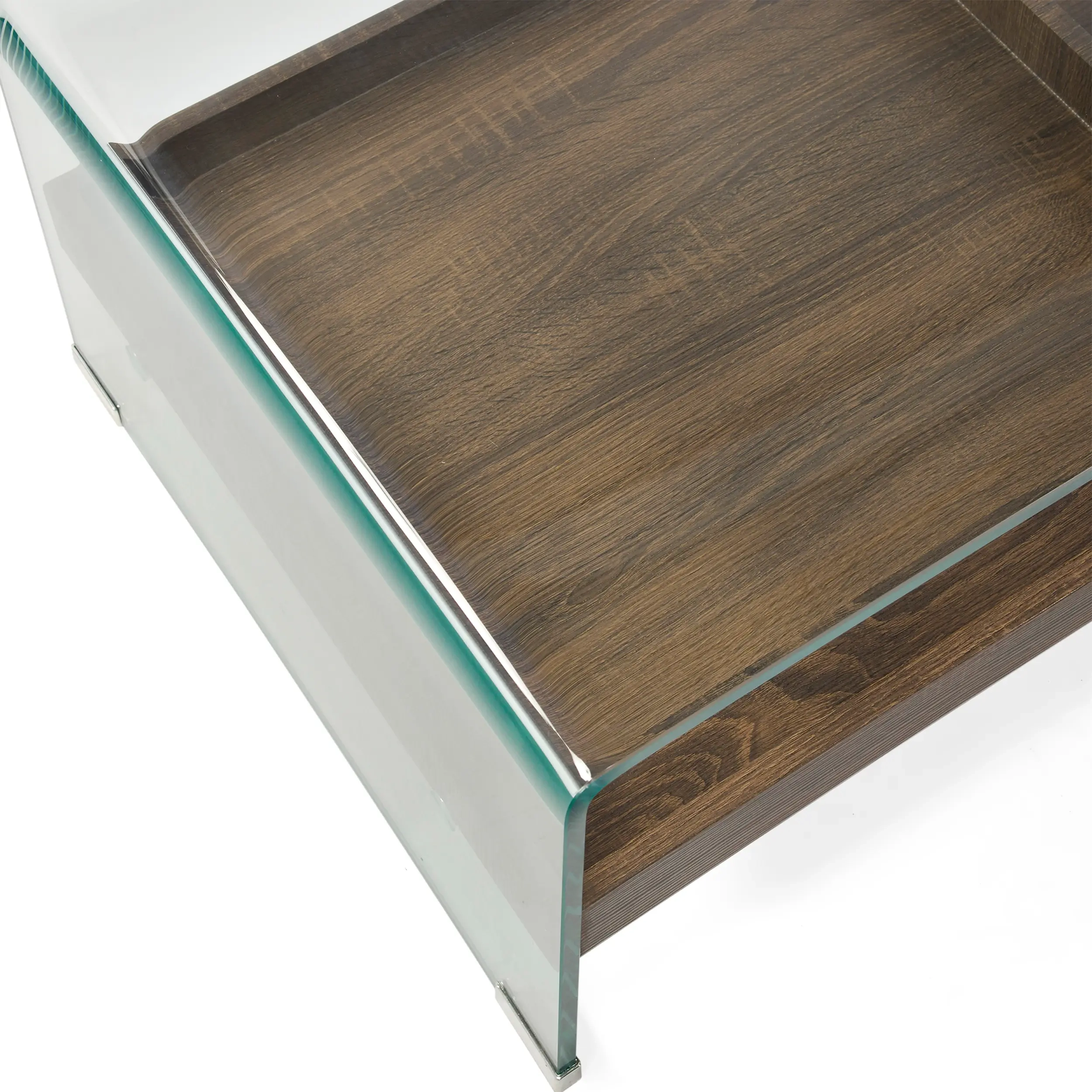 Salontafel Pot : Gehard glas met houten lade